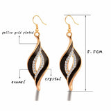 SINLEERY Charm White Black Enamel Earrings For Women Gold Color Leaf Drop Earrings Female Fashion Jewelry ES524