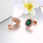 Green Austrian Crystal With 3 Pcs Ring + Necklace + Earrings