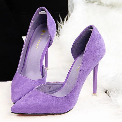 Faux Suede Women Pumps High Heel