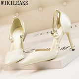 Dress Shoes Women Pearl Fetish High Heels Sandals Women Wedding Shoes Bride Fashion Heels Pumps Women Shoes New Arrival 2023