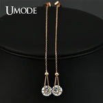 Cubic Zircon Drop Line Long Earrings