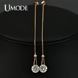 Cubic Zircon Drop Line Long Earrings