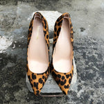 Veowalk 2021 dames schoenen 12/10/8CM Heel Height Flock Leopard Classical High Heels Sexy Wedding Party Women Shoes