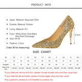 2020 New Spring Women Pumps High Thin Heels Pointed Toe Metal Decoration Sexy Bling Bridal Wedding Women Shoes Gold High Heels