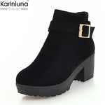 Karinluna Chunky Heels Ankle Boots