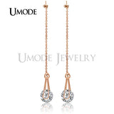 UMODE 2 carat AAA+ Cubic Zircon Drop Line Long Earrings piercing Cubic Zircon jewelry Brincos Boucle D'oreille Oorbellen JE0229A