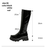 Patent PU Leather Knee High Boots e 34-43