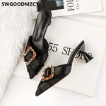 Mules High Heels Rhinestone