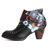 Johnature Round Toe Mixed Colors with Flowers