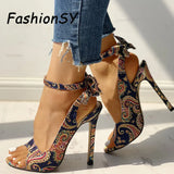 Summer Women Thin High Heels Pumps 10CM Fish Mouth Bow Not Woman Hollow Out Cross-tied Pumps Party Wedding women Shoes