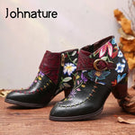 Johnature Round Toe Mixed Colors with Flowers