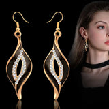 SINLEERY Charm White Black Enamel Earrings For Women Gold Color Leaf Drop Earrings Female Fashion Jewelry ES524