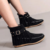 Suede Ankle Rivet Boots