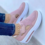 Summer 2023 New in Breathable Mesh Wedge Casual Sport Platform Shoes Non Slip Woman Vulcanized Sneakers women Shoes Plus Size 43