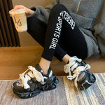 New Women Designer Shoes Leather Belt Buckle Women's Sneakers Heightening Casual Thick Bottom Luxury Women Shoes Platform Shoes