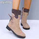 Mid-Calf Suede Snow Boots