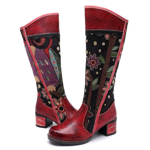 Vintage Patchwork Western Cowboy Boots