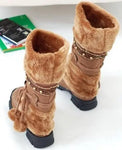 Winter Warm Thickened Fur Over Knee High Heel Boots