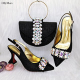 African Style High Heels Shoes And Purse Set