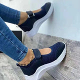 Women Sneakers Canvas Shoes Woman Loafers Slip On Round Toe Thick Sole Women Shoes Fashion Flowers Platform Ladies Shoes WSH4154