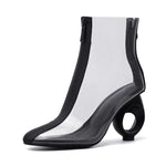 Autumn New Fashion Transparent Boots Womens Pumps Sandals Women Shoes Clear Chunky Heels Plus Size Ankle Boots for Women