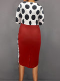 Floral Casual Printed Patchwork O Neck Long Sleeve Plus Size Dresses