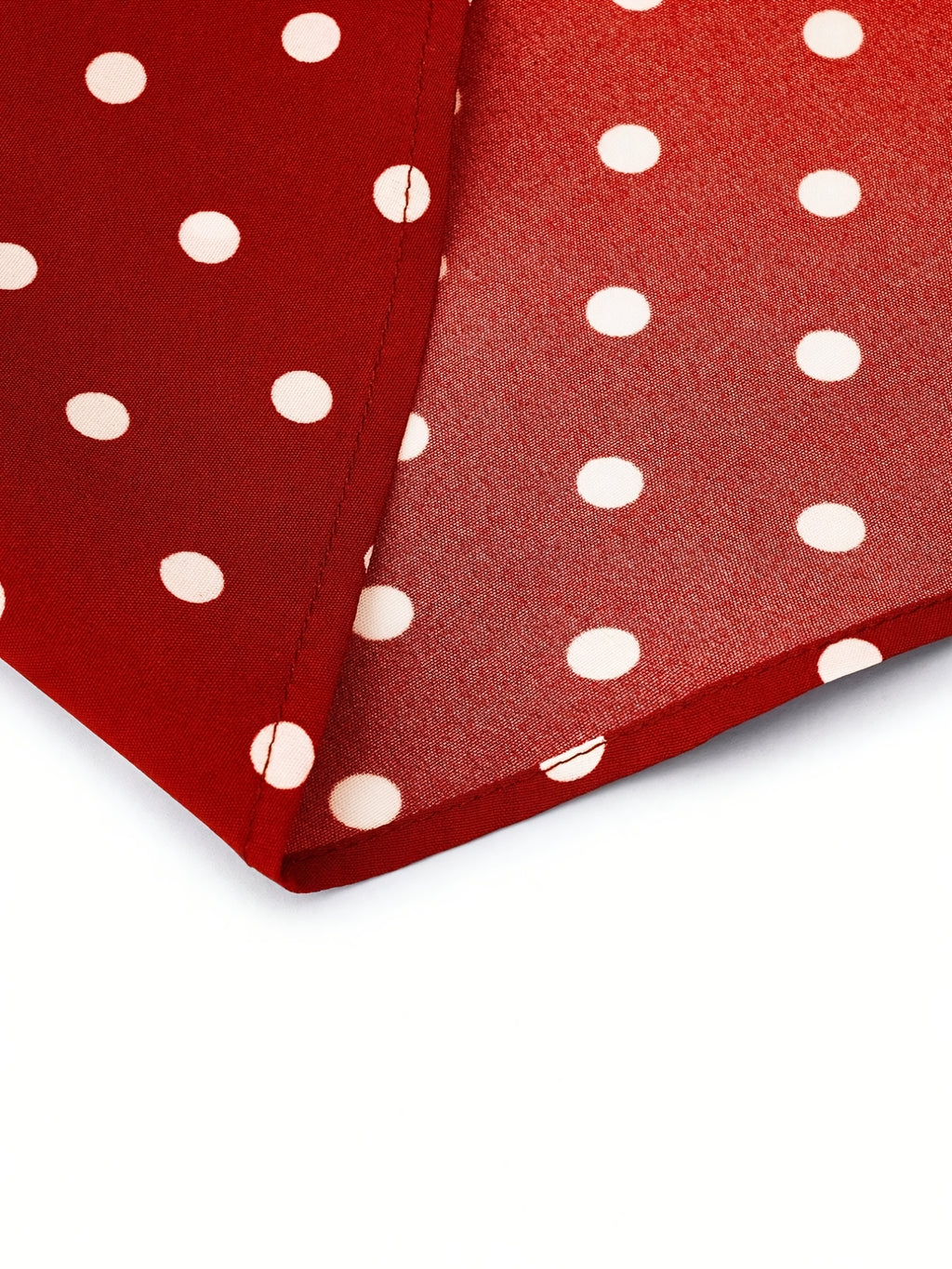 Women's Elegant Red & White Polka Dot A-Line Dress