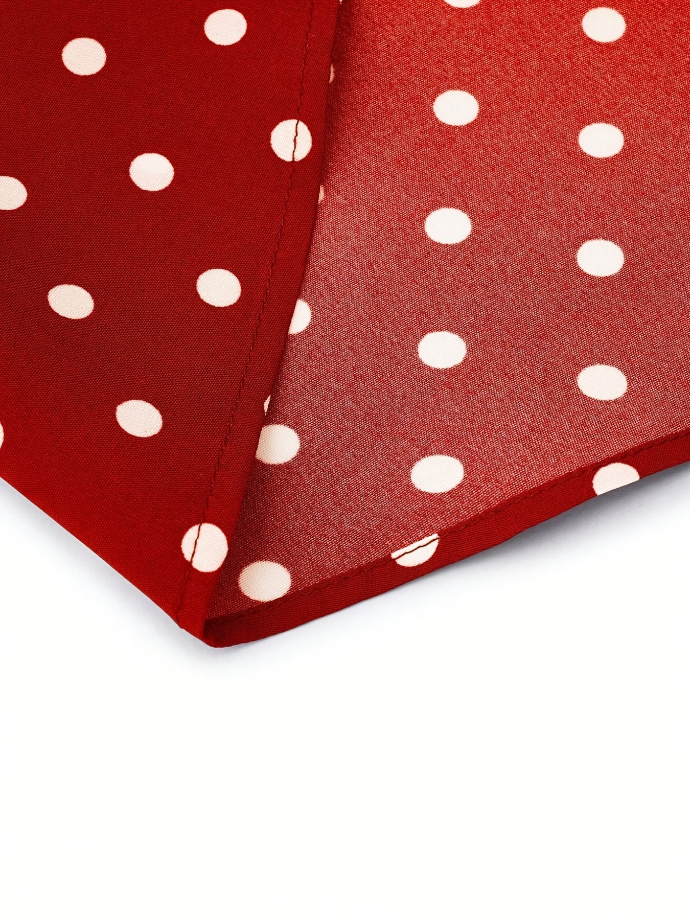 Women's Elegant Red & White Polka Dot A-Line Dress
