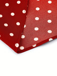 Women's Elegant Red & White Polka Dot A-Line Dress