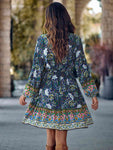 Bohemian V-Neck Long Sleeve Dress