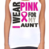 Juniors Dri Fit I Wear Pink For My Aunt Breast Cancer Support T-Back Tank Top