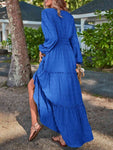 Smocked Waist V-Neck Maxi Dress