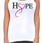 Juniors Dri Fit Hope And Love Breast Cancer Support T-Back Tank Top