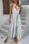 Printed Surplice Adjustable Spaghetti Strap Maxi Dress