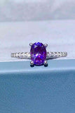 1 Carat Purple Moissanite 4-Prong Ring