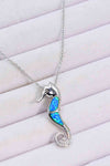 Opal Seahorse 925 Sterling Silver Necklace