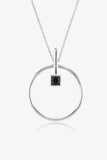 Black Zircon 925 Sterling Silver Necklace