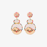 Rhinestone Alloy Mrs. Claus Earrings