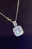 2 Carat Moissanite Square Pendant Necklace