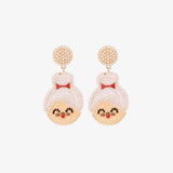 Rhinestone Alloy Mrs. Claus Earrings