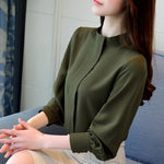 Wine Long Sleeve Office Blouse