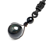 Black Obsidian Rainbow Eye Ball Necklace