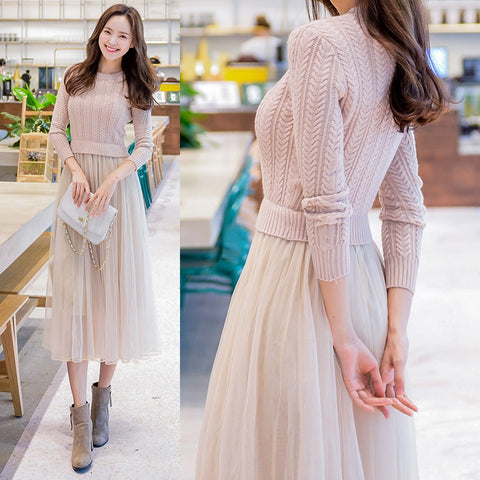 Elegant Knitted Sweater Dress