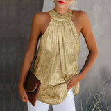 Gold Sleeveless Halter Top