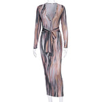 Tie Dye Long Sensual Print Dress