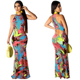 Floral Long Backless Night on the Town Dress