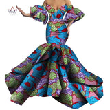 Strapless Evening Dress with African Print