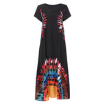 Celmia Long Print Casual Dress