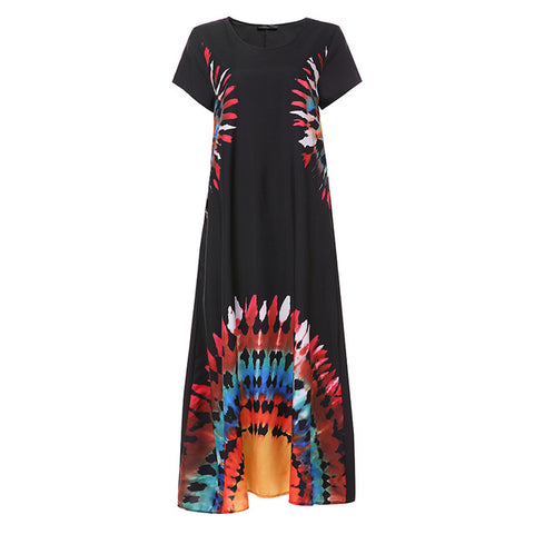 Celmia Long Print Casual Dress