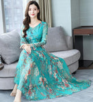 High Fashion Floral Chiffon Long Dress